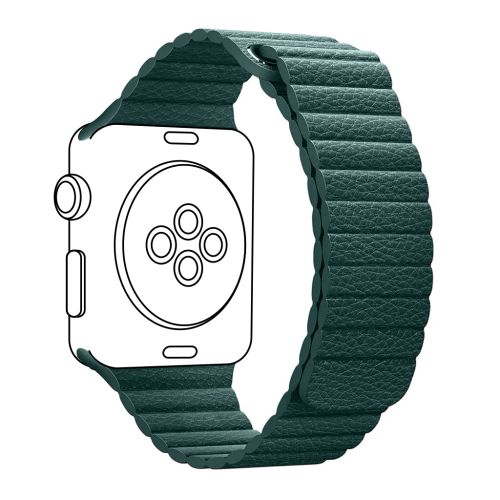 Ремінець до смарт-годинника Armorstandart Leather Loop для Apple Watch 42 (Series 11-10)/41/40/38 Forest Green (ARM53317)