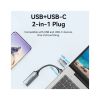 Перехідник USB-C + USB-A to HDMI M 0.1m video capture gray Vention (ACWHA) - Зображення 1