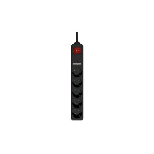 Сетевой фильтр питания EnerGenie 5 розеток 1.5 м Black (SPG5-U2-5-02)