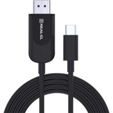 Дата кабель USB 2.0 AM to Type-C 2.0m Fabric Premiumblack REAL-EL (EL123500047)