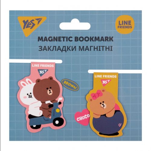 Закладки для книг Yes магнитные Line Friends, 2 шт (707825)