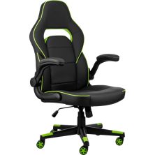 Кресло игровое 2E Gaming Hebi Black/Green (2E-GC-HEB-BK)