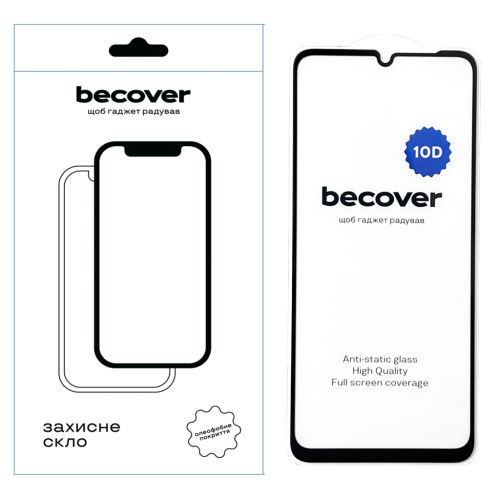 Стекло защитное BeCover Poco C65 10D Black (711527)