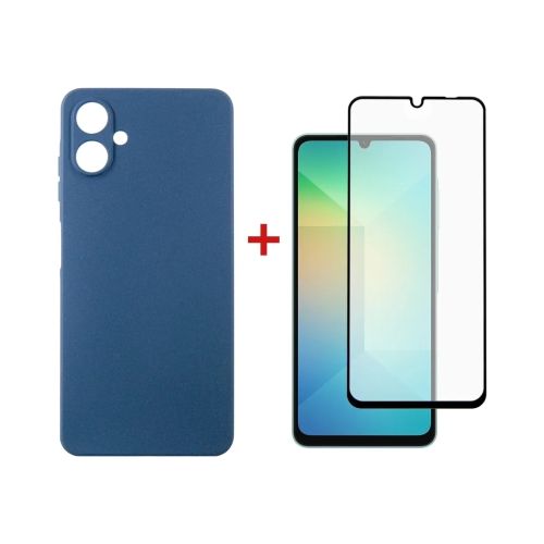 Чехол для мобильного телефона Dengos Samsung Galaxy A06 Carbon + glass (Blue) (DG-KM-114)