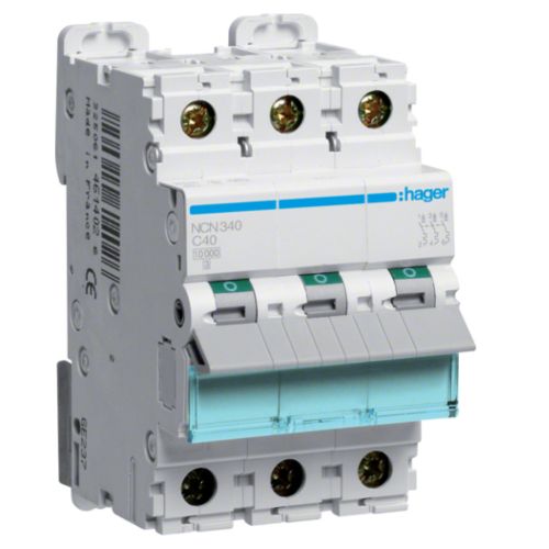 Автоматический выключатель Hager 3-п. C 40A (10kA) 3M (B) (NCN340)