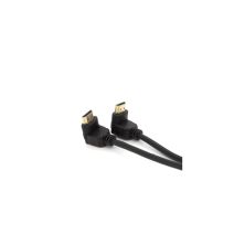 Кабель мультимедійний HDMI M to HDMI M 1.0m V1.4 90° corner black Merlion (YT-HDMI-1.0m/90°-90°)