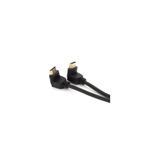 Кабель мультимедійний HDMI M to HDMI M 1.0m V1.4 90° corner black Merlion (YT-HDMI-1.0m/90°-90°)