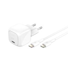 Зарядное устройство Belkin USB-C PD30W PPS + cable USB-C to USB-C 1.0m PVC white (WCA008KQ1MWH-B6)