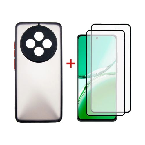 Чехол для мобильного телефона Dengos Oppo Reno 12F 4G Case Matte + 2 Glass (Black) (DG-CTG2P-19)