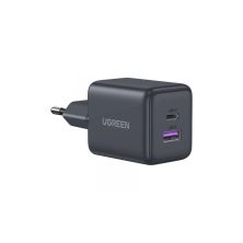 Зарядний пристрій UGREEN 1xUSB-C PD30W + 1xUSB QC3.0 GaN X516 gray (55539)