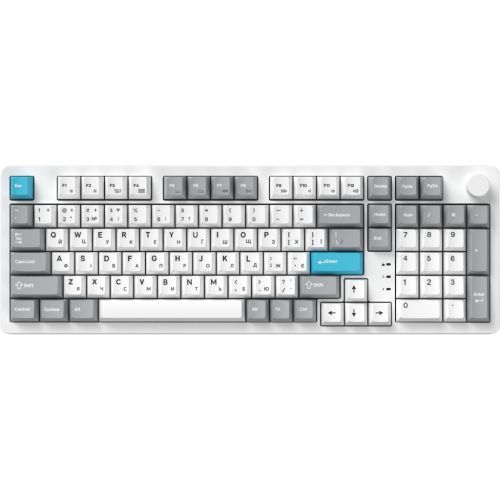 Клавіатура GamePro Asgard Drakkar Keychron Super Red Switch Wireless/Bluetooth/USB UA White (MK305WH)