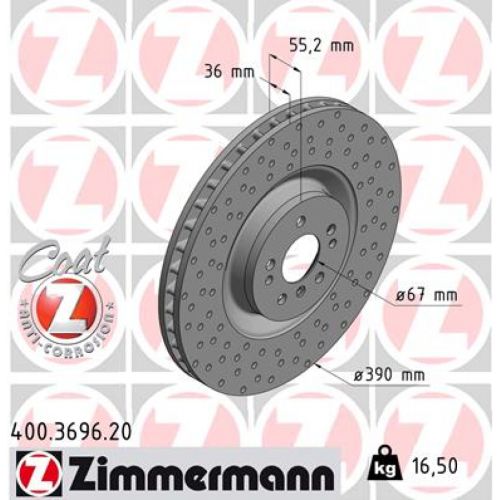 Тормозной диск ZIMMERMANN 400.3696.20