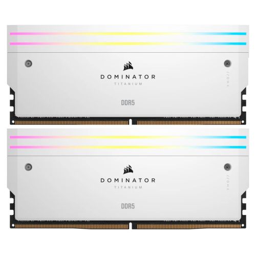 Модуль памяти для компьютера DDR5 32GB (2x16GB) 6000 MHz Dominator Titanium RGB White Corsair (CMP32GX5M2B6000C30W)