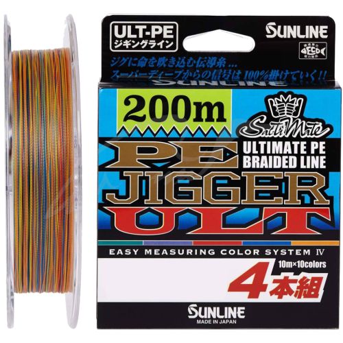 Шнур Sunline PE-Jigger ULT 200m 1.7/0.225mm 30lb/13.0kg Multi Color (1658.10.37)