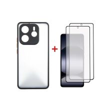 Чехол для мобильного телефона Dengos Kit Xiaomi Redmi Note 14 5G Matte + 2 pcs glass (Black) (DG-CTG2P-01)