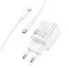 Зарядний пристрій HOCO C149A Charm 1xUSB-C PD30W + 1xUSB QC3.0 + cable USB-C to USB-C White (6942007630351) - Зображення 2
