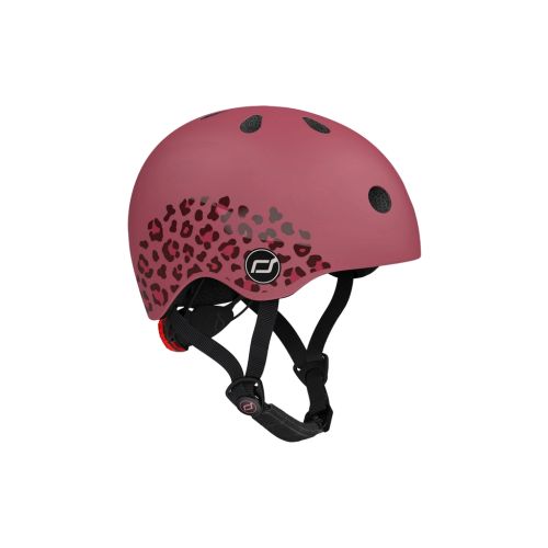 Шлем Scoot&Ride вишневий з ліхтариком 45-51см (SR-181206-WILDCAT)