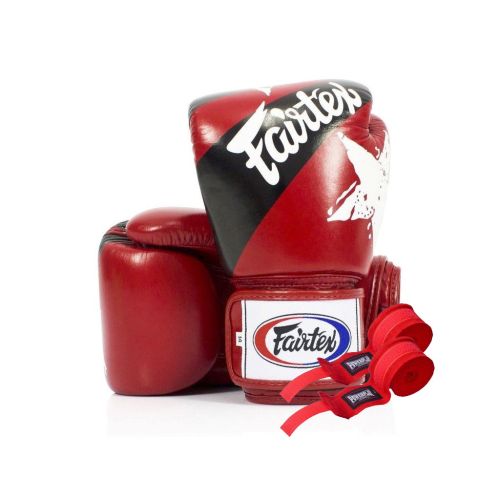 Боксерские перчатки Fairtex BGV1 Nation Print Red 10 унцій (бинти в комплекті) (BGV1_Print_10oz_Red)