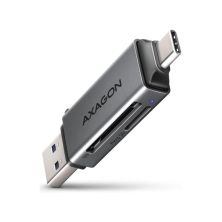 Зчитувач флеш-карт AXAGON USB-C + USB-A to SD/microSD 5Gbps gray (CRE-DAC)