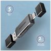 Зчитувач флеш-карт AXAGON USB-C + USB-A to SD/microSD 5Gbps gray (CRE-DAC) - Зображення 2