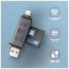 Зчитувач флеш-карт AXAGON USB-C + USB-A to SD/microSD 5Gbps gray (CRE-DAC) - Зображення 3