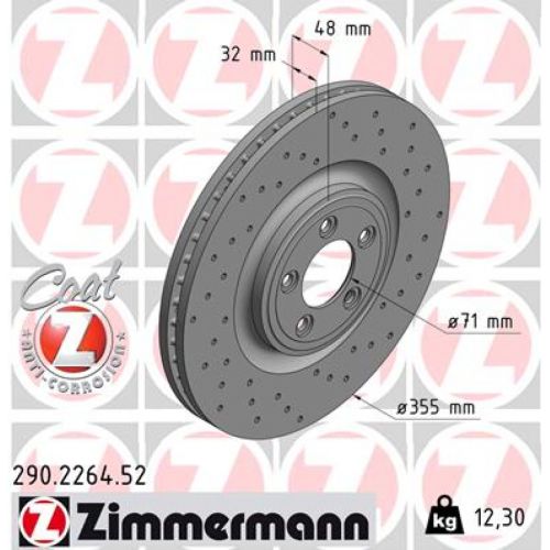 Тормозной диск ZIMMERMANN 290.2264.52