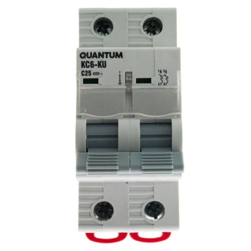 Автоматичний вимикач Quantum 2п С 25А MCB 6kA (8904 / KC6-K/ C/2P/25A-6k)
