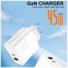 Зарядное устройство WUW C209 1xUSB-C PD45W + 1xUSB QC3.0 18W White (WUW-C209) - Изображение 3