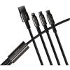 Дата кабель USB 2.0 AM to Lightning + Micro 5P + Type-C 1.5m 3.5A black Baseus (CAMLTWJ-01) - Зображення 1
