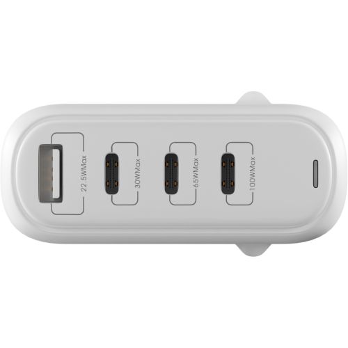 Зарядное устройство Globex GaN 1xUSB + 3xUSB-C 120W FastPower white (GaN120WA3C)