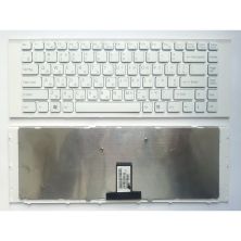 Клавиатура ноутбука Sony VPC-EG Series белая с белой рамкой RU (A43254)