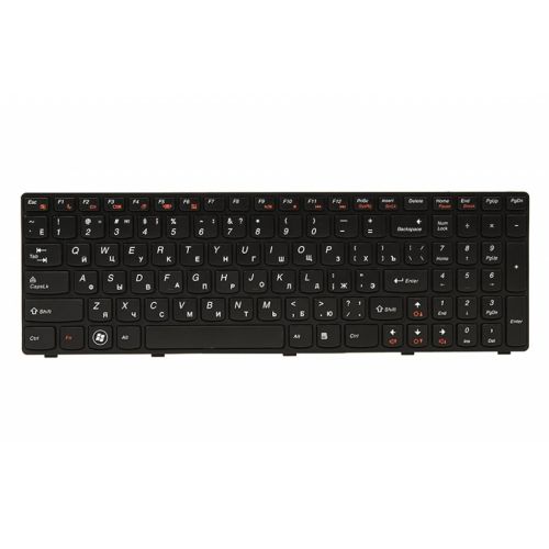 Клавиатура ноутбука PowerPlant Lenovo G570, G575 черный, черный фрейм (KB311774)