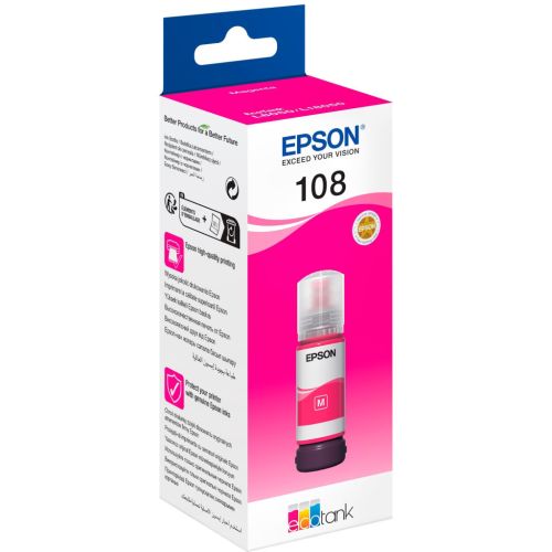 Контейнер з чорнилом Epson 108 EcoTank L8050/L18050 magenta (C13T09C34A)