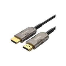 Кабель мультимедийный HDMI to HDMI 15.0m V2.1 Optical 8K 60Hz 48Gbps Dolby 7.1 TPE Black Metal Type Vention (AAZBN)