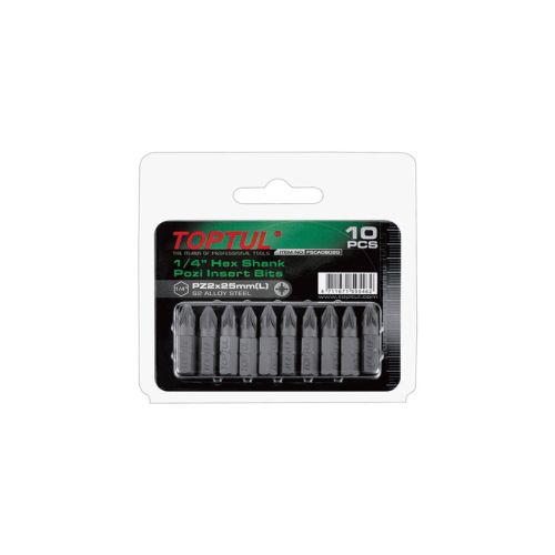 Набор бит Toptul 1/4 L25мм PZ2 10шт. (FSCA0802G)