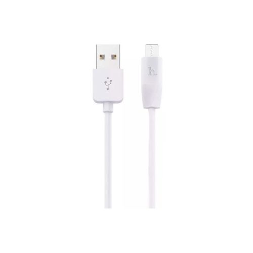 Дата кабель USB 2.0 AM to Micro 5P 2.0m 2.4A PVC X1 white HOCO (6957531042686)