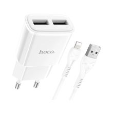 Зарядное устройство HOCO C88A Star round 2xUSB + cable Lightning 12W White (6931474749512) Зарядное устройство HOCO C88A Star round 2xUSB + cable Lightning 12W White (6931474749512)