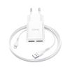 Зарядное устройство HOCO C88A Star round 2xUSB + cable Lightning 12W White (6931474749512) - Изображение 2