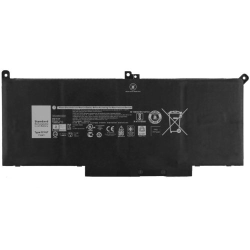 Аккумулятор для ноутбука Dell Latitude 7280 F3YGT, 55Wh (7200mAh), 4cell, 7.6V, Li-Pol AlSoft (A71071)