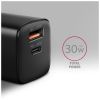 Зарядное устройство AXAGON 1xUSB QC4.0 + 1xUSB-C PD30W PPS black (ACU-PQ30) - Изображение 2