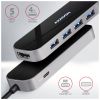 Концентратор AXAGON USB-C 6-in-1 to 4xUSB-A 5Gbps + 1xUSB-C PD100W + HDMI 4K30Hz 0.2m aluminum (HMC-6H4A) - Изображение 1