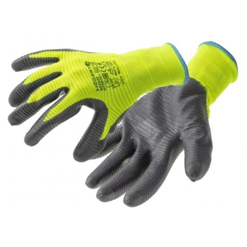 Захисні рукавиці Hoegert VECHTE HT5K760-11 гофровані з нітриловим покриттям зелені, 11 (HT5K760-11)