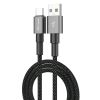 Дата кабель USB 2.0 AM to USB-C 1.0m 3A nylon black Grand-X (PC-08B) - Зображення 1