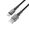 Дата кабель USB 2.0 AM to USB-C 1.0m 3A nylon black Grand-X (PC-08B) - Зображення 2