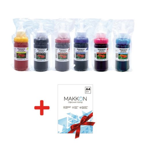 Чернила Makkon Epson L100/L200/L300 6*100мл + Paper (KIT-EPS-L800-100-PAPER)