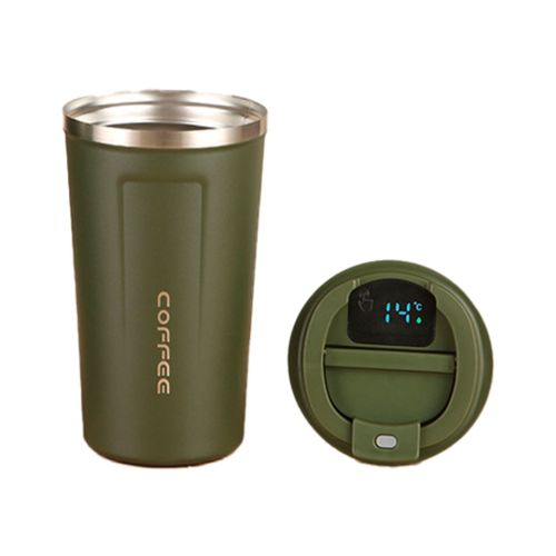 Термокружка Merlion з LED дисплеєм 510 мл, зелена (Termo-304LED-510Green)