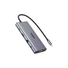 Порт-репликатор Ugreen Dock CM639 USB3.2 Type-C->1xUSB-A3.2/1xUSB-A3.1/2xUSB-C3.2/RJ45/HDMI/VGA/RJ45/SD/TF+3.5mm PD (45520)