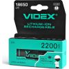 Аккумулятор 18650 2200mAh Li-Ion, protect, color box/1шт Videx (18650-P/2200/1CB) - Изображение 1
