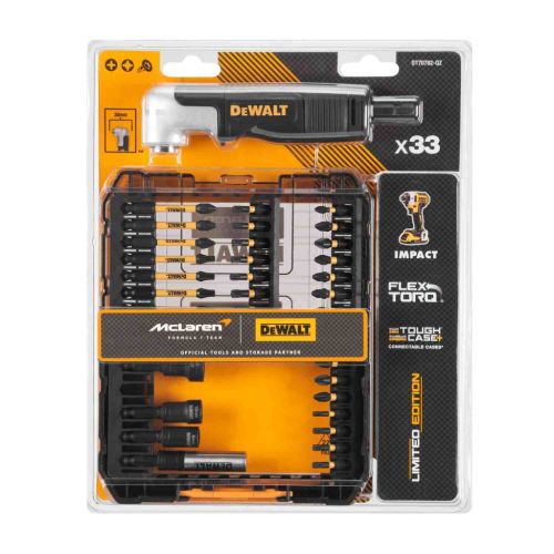 Набор бит DeWALT Pz1,2/Ph1,2/T15,20,25,27,30, 25мм, Ph1/Pz2/T25, 57мм, з кутовою насадкою (DT70782)