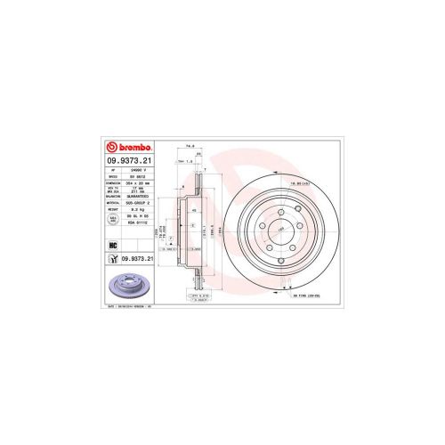 Гальмівний диск Brembo 09.9373.21